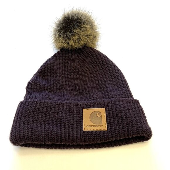 Carhartt Pom-Pom Brown Beanie Hat - Picture 1 of 2
